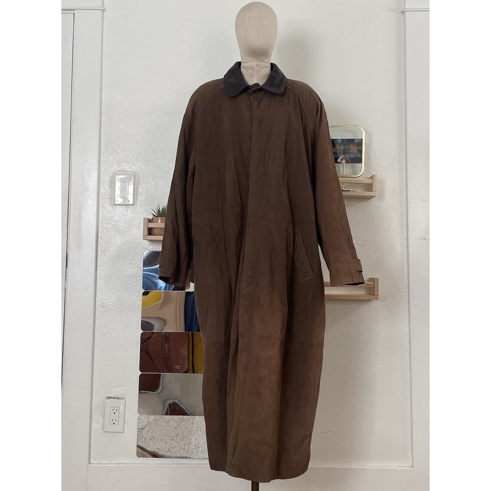 Vintage Pelle Studio Distressed Leather Coat | 90s Nubuck Leather, Paisley Lined